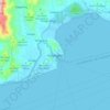 Mapa topográfico Padangbai, altitude, relevo