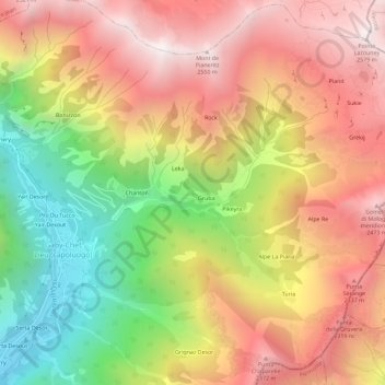 Mapa topográfico Niel, altitude, relevo