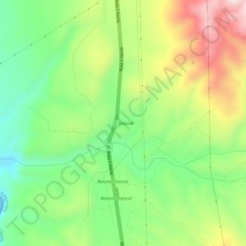 Mapa topográfico El Totoral, altitude, relevo