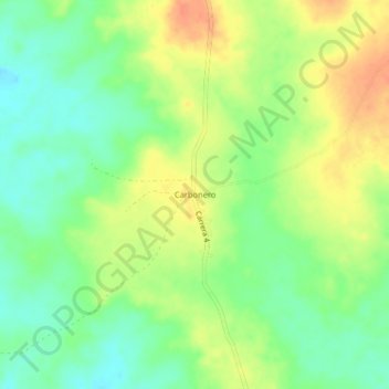 Mapa topográfico Carbonero, altitude, relevo