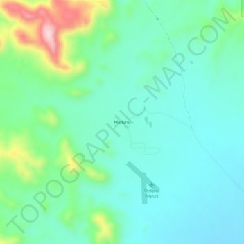 Mapa topográfico Midland, altitude, relevo