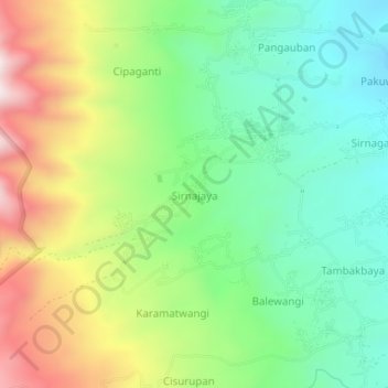 Mapa topográfico Sirnajaya, altitude, relevo