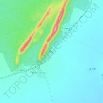 Mapa topográfico Torda, altitude, relevo