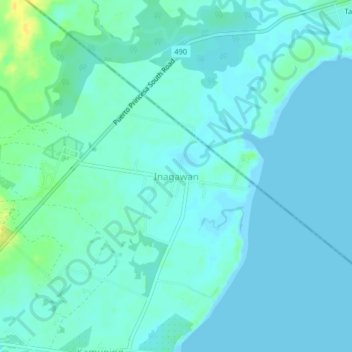 Mapa topográfico Inagawan, altitude, relevo