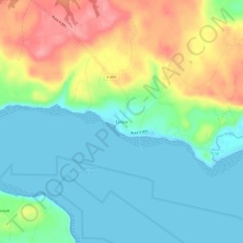 Mapa topográfico Colaco, altitude, relevo