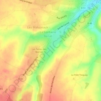 Mapa topográfico La Vallée, altitude, relevo