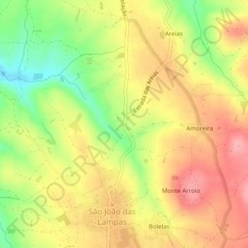 Mapa topográfico A-do-Longo, altitude, relevo