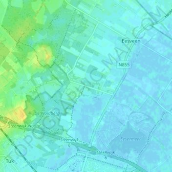 Mapa topográfico De Bult, altitude, relevo