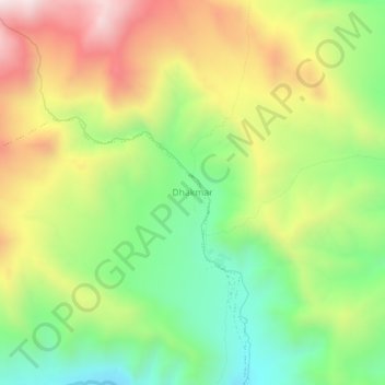 Mapa topográfico Dhakmar, altitude, relevo
