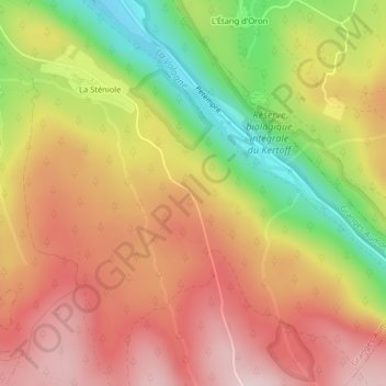 Mapa topográfico La Neuve Grange, altitude, relevo