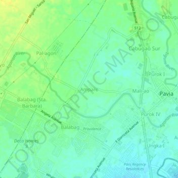 Mapa topográfico Amparo, altitude, relevo