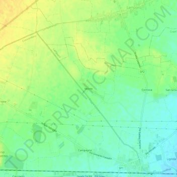 Mapa topográfico Monte, altitude, relevo
