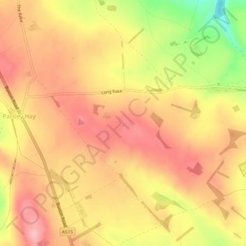 Mapa topográfico Arbor Low, altitude, relevo