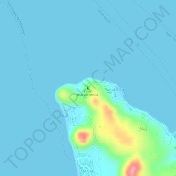 Mapa topográfico Punta Bilar Lighthouse, altitude, relevo