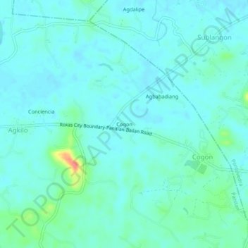 Mapa topográfico Cogon, altitude, relevo