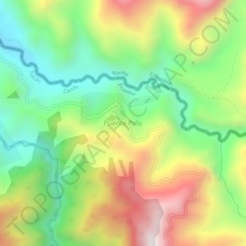 Mapa topográfico Puente Palo, altitude, relevo