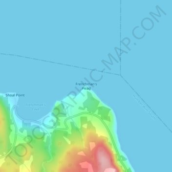 Mapa topográfico Frenchman's Head, altitude, relevo