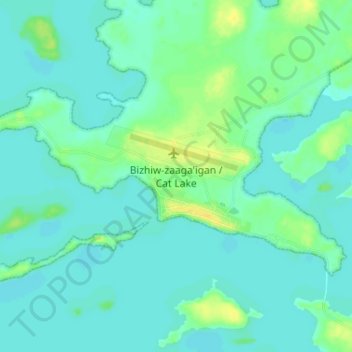 Mapa topográfico Cat Lake, altitude, relevo