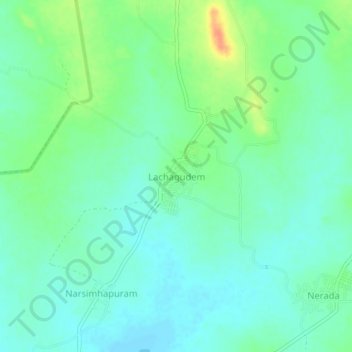 Mapa topográfico Lachagudem, altitude, relevo