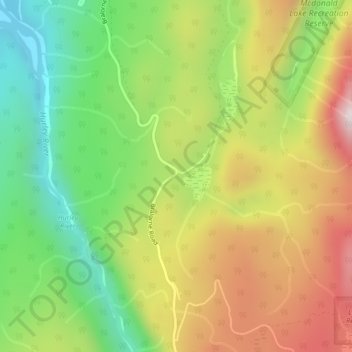 Mapa topográfico Brexton, altitude, relevo