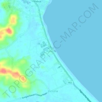 Mapa topográfico Rosario, altitude, relevo