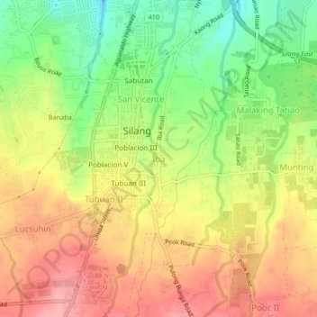 Mapa topográfico Iba, altitude, relevo