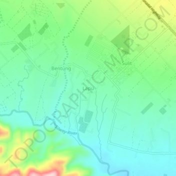 Mapa topográfico Lapu, altitude, relevo