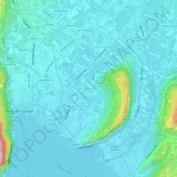 Mapa topográfico Sant'Alessandro, altitude, relevo