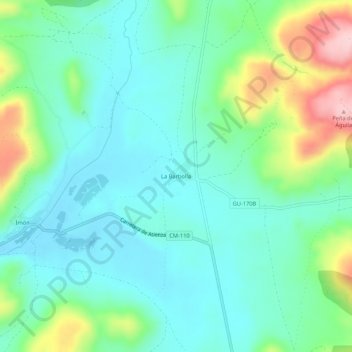 Mapa topográfico La Barbolla, altitude, relevo