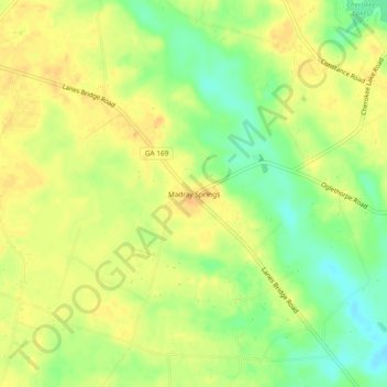 Mapa topográfico Madray Springs, altitude, relevo