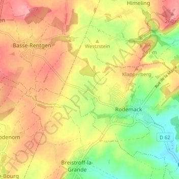 Mapa topográfico Esing, altitude, relevo