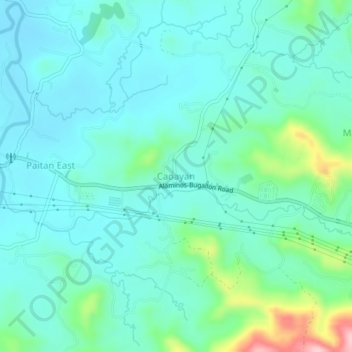 Mapa topográfico Caoayan, altitude, relevo