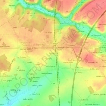 Mapa topográfico La Touche, altitude, relevo