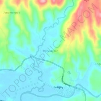 Mapa topográfico Panaytayan, altitude, relevo