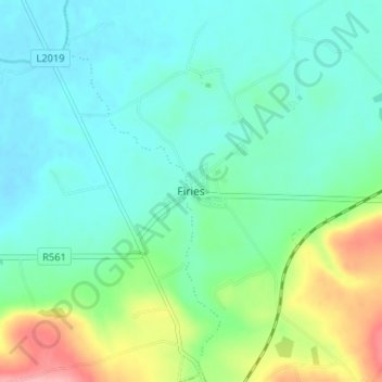Mapa topográfico Fieries, altitude, relevo