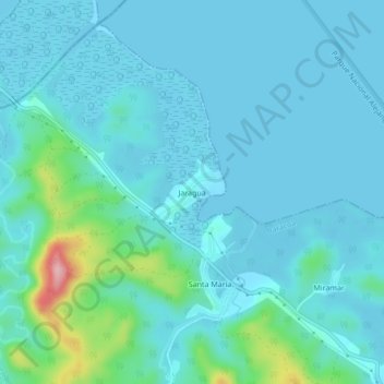 Mapa topográfico Jaragua, altitude, relevo