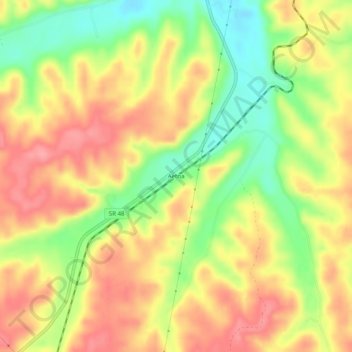 Mapa topográfico Aetna, altitude, relevo