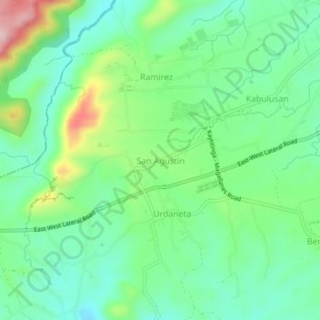 Mapa topográfico San Agustin, altitude, relevo