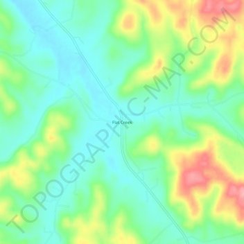 Mapa topográfico Flat Creek, altitude, relevo