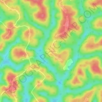 Mapa topográfico Nkoabang, altitude, relevo