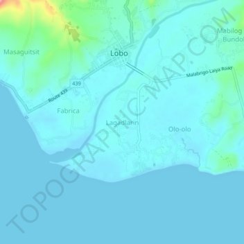 Mapa topográfico Lagadlarin, altitude, relevo