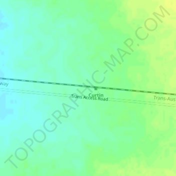 Mapa topográfico Curtin, altitude, relevo