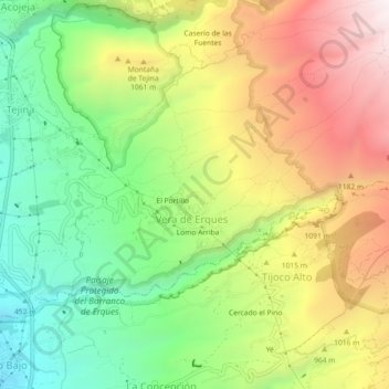 Mapa topográfico La Vista, altitude, relevo