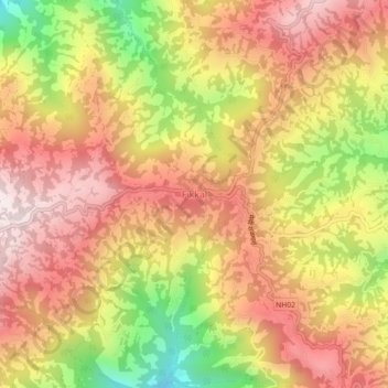 Mapa topográfico Fikkal, altitude, relevo