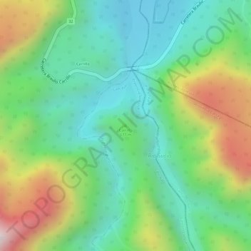 Mapa topográfico Carrillo, altitude, relevo