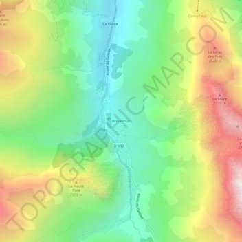 Mapa topográfico Bonnenuit, altitude, relevo