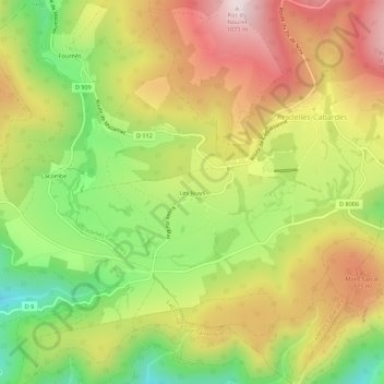 Mapa topográfico Les Jouys, altitude, relevo