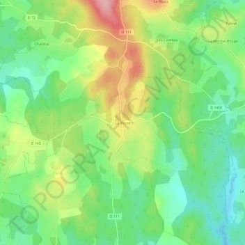 Mapa topográfico La Besse, altitude, relevo