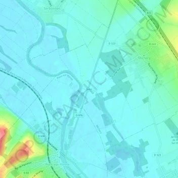 Mapa topográfico Sixte, altitude, relevo