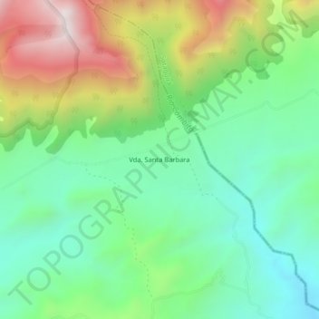 Mapa topográfico Vda. Santa Barbara, altitude, relevo